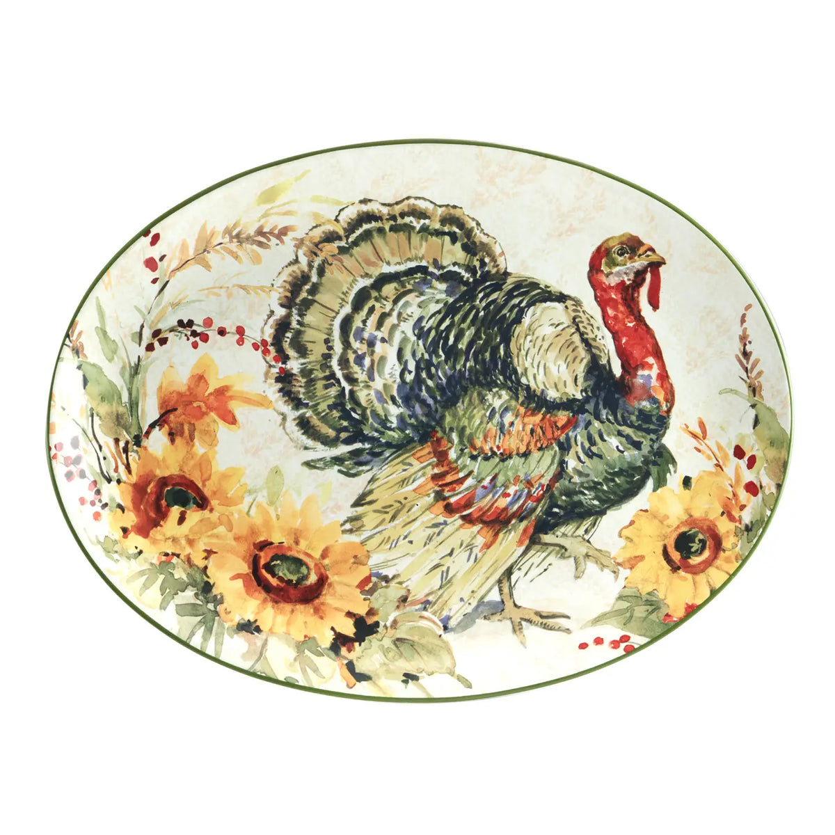 Harvest Morning Fall Oval Turkey Platter