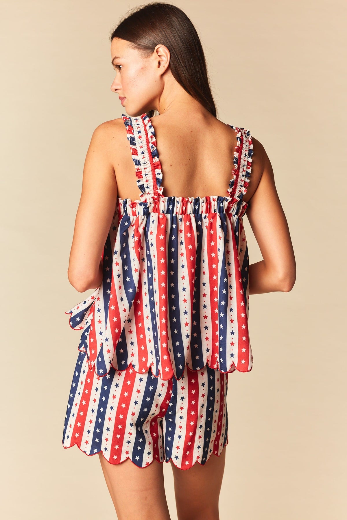Stars & Stripes Print Lounge Short Set