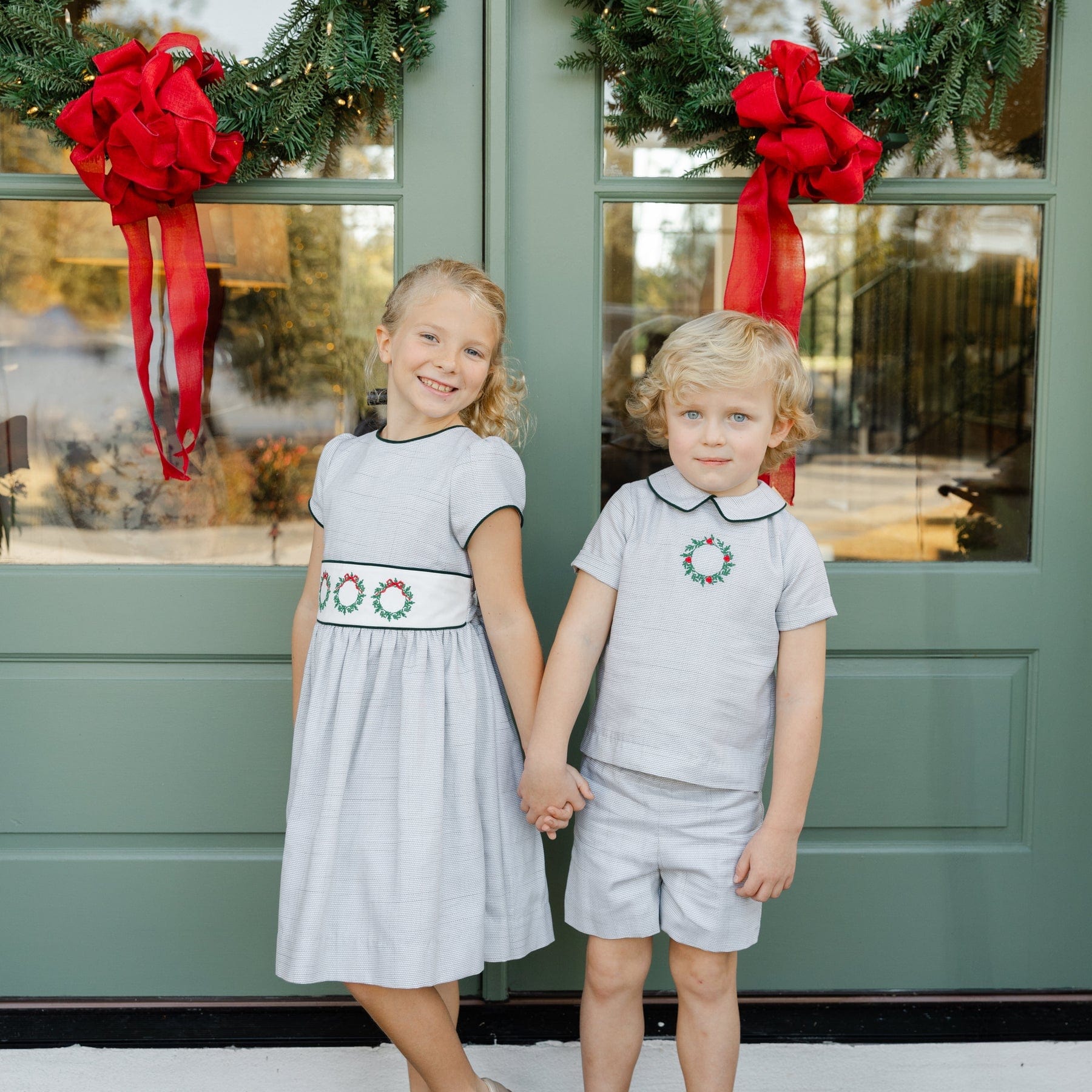 christmas wreath dress Merry Christmas Wreath Hazel Dress MC Wreath / 18M