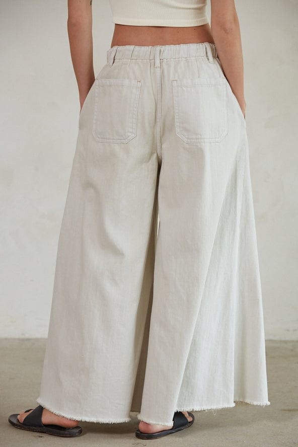 By Together Raw Edge Wide Leg Denim Drawstring Pants - Little Miss Muffin Children & Home