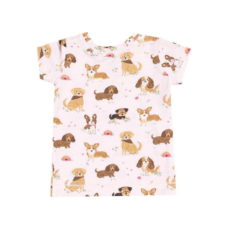 Angel Dear Angel Dear Best Friend Dogs Pink Short Sleeve Loungewear Set - Little Miss Muffin Children & Home