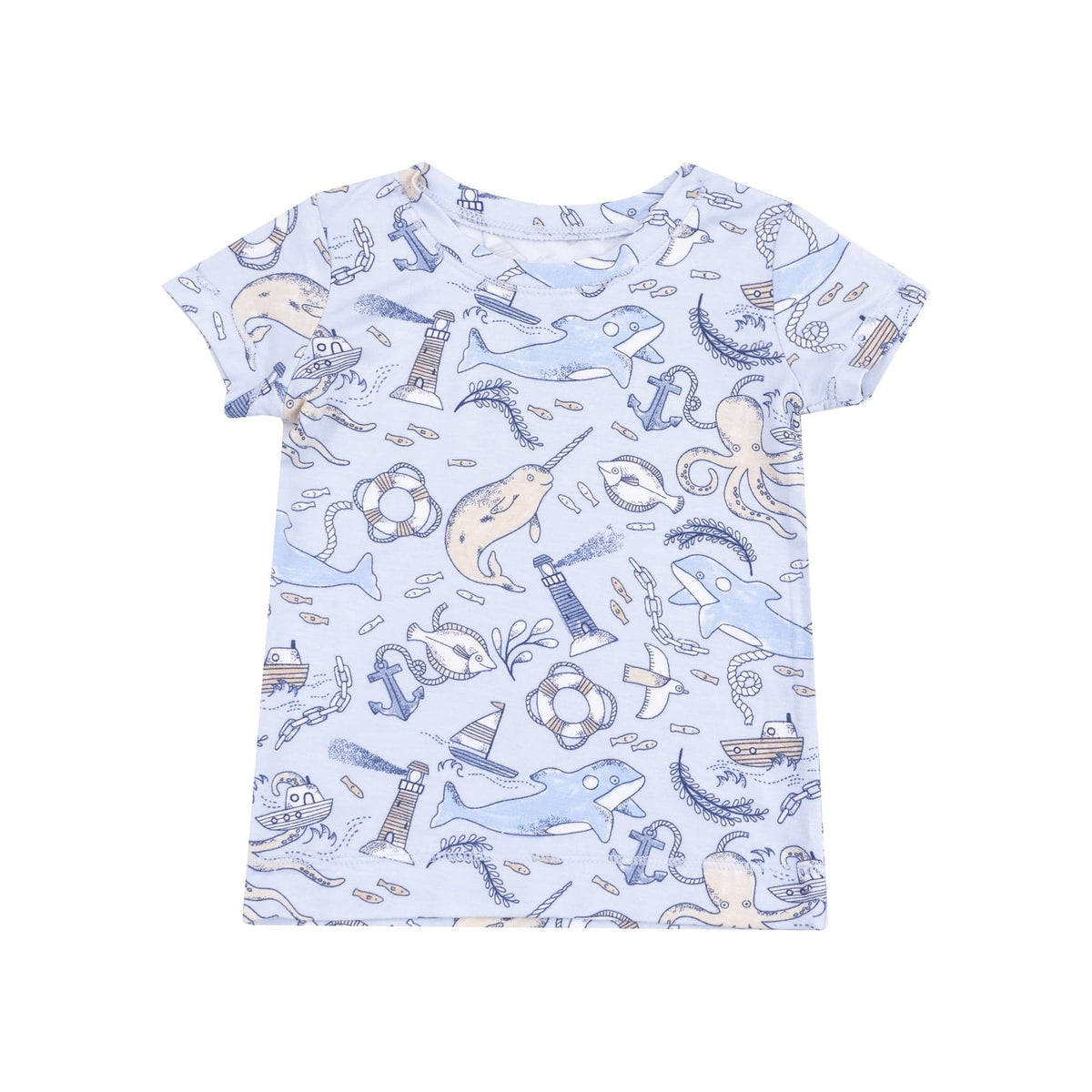 Angel Dear Angel Dear Nautical Notebook Short Sleeve Loungewear Set - Little Miss Muffin Children & Home