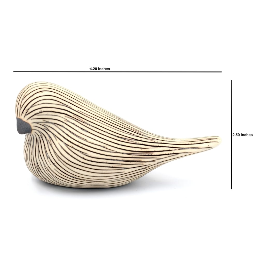 Mini Bird-Brown Porcelain Ceramic Sculpture Ornament