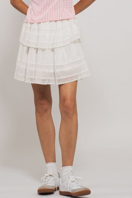 Fashion Week Tiered Lace Ruffle Mini Skirt - Little Miss Muffin Children & Home