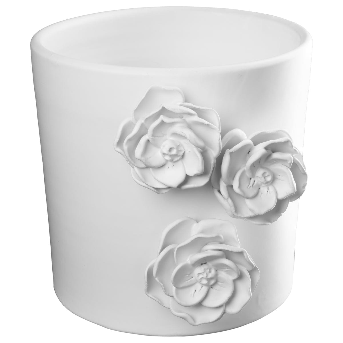 Abigail's Home Decor Abigail's Catalina Cachepot Matte White with Flowers Applied - Little Miss Muffin Children & Home