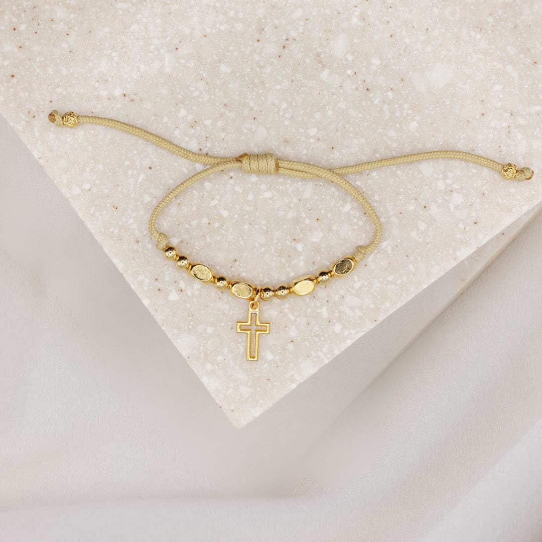 My Saint My Hero My Saint My Hero The Little Saints Open Cross, Gold - Little Miss Muffin Children & Home