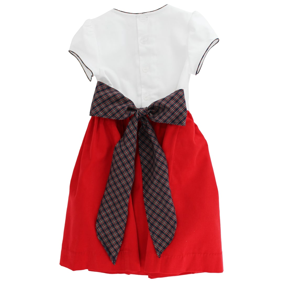 Durham Plaid with Christmas Red Corduroy Dress for girls by Bailey Boys, view 3