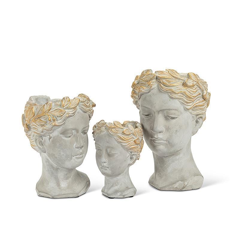 Abbott Collection AB 27 ABBEY 8019 4 in. Cement & Sand Embossed Planter