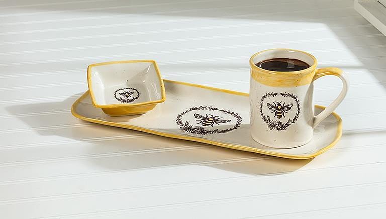 Abbott Abbott Bee in Wreath Long Platter - Little Miss Muffin Children & Home