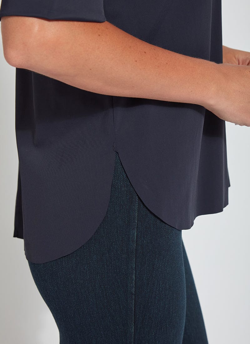 Lysse Lysse Josie Short Sleeve Button Down in True Navy - Little Miss Muffin Children & Home