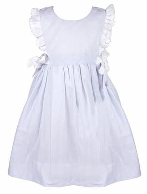 Lulu Bebe Lulu Bebe Bella Linen Ruffle Sleeve Dress with Side Bows - Little Miss Muffin Children & Home