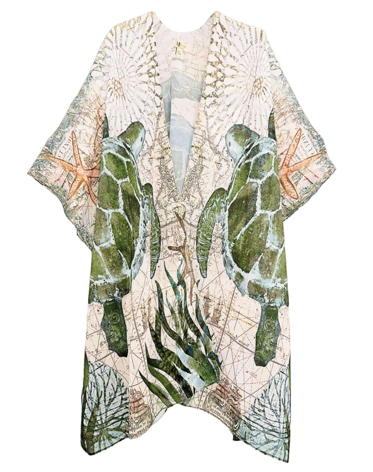 Green-Multi Sea Turtle Kimono