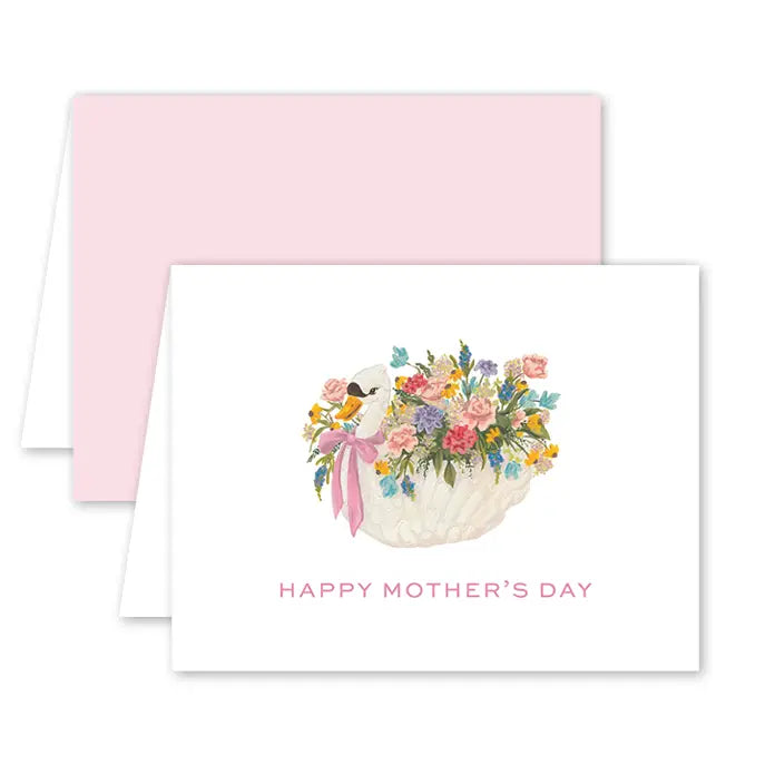 Swan Blooms Mother's Day, Single Card