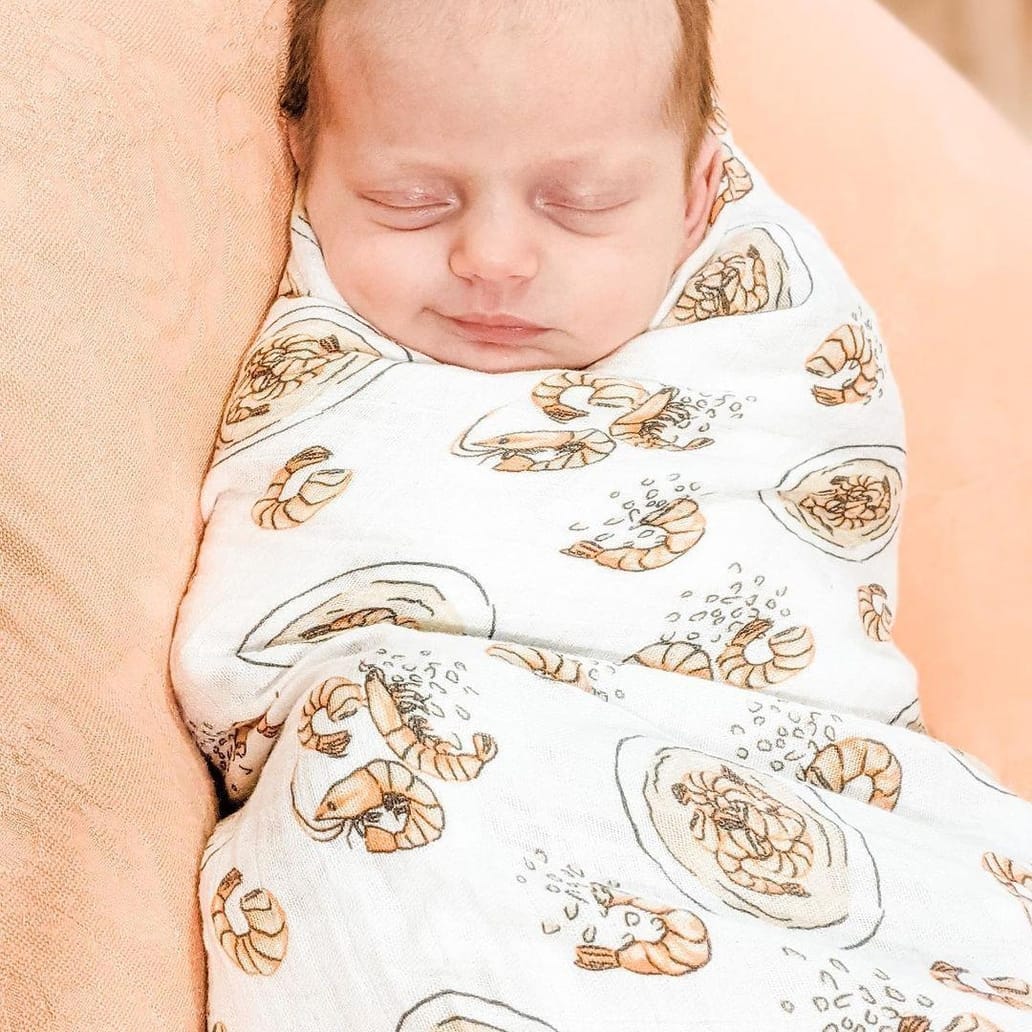 Shrimp 'N' Grits Swaddle Blanket