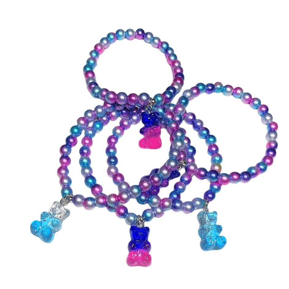 Stratus Stratus Sparkling Variegated Gummy Bear Charm Stretch Bracelet, Sold Individually - Little Miss Muffin Children & Home