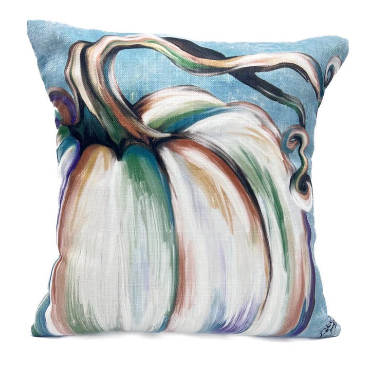 Turquoise Pumpkin Velvet Pillow