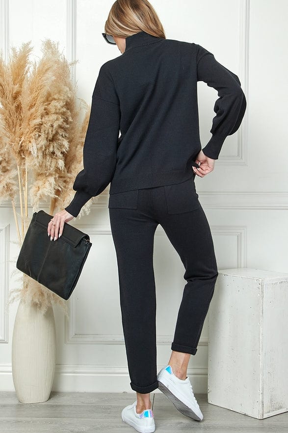 Cezele Cezele Knit Jogger Set in Black - Little Miss Muffin Children & Home