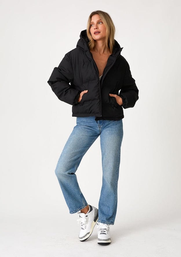 Lovestitch Lovestitch Long Sleeve Zip-Up Hooded Puffer Jacket, Black - Little Miss Muffin Children & Home