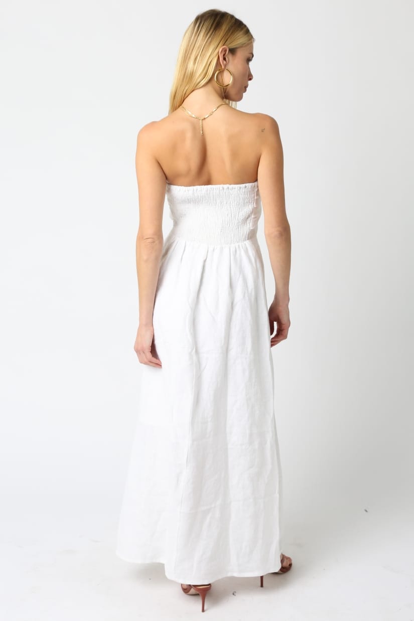 Irise Linen Maxi Dress in White