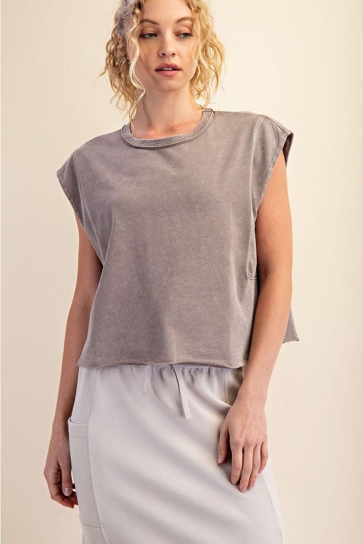 Rae Mode Mineral Washed Cropped Sleeveless Top - Little Miss Muffin Children & Home