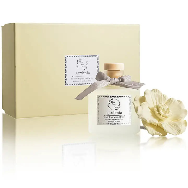 Gardenia Diffuser Set with Yellow Ceramic Flower