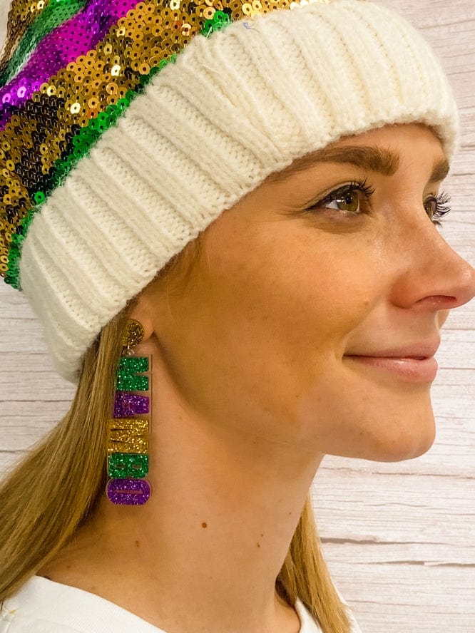 Mardi Gras Creations Mardi Gras Creations Acrylic KREWE MAMBO Earrings - Little Miss Muffin Children & Home