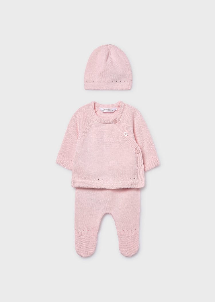 pink 3 piece knit gift set