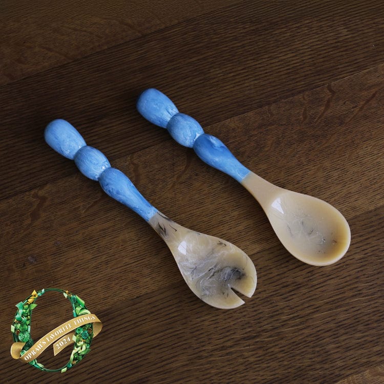 Beatriz Ball Beatriz Ball Resin Rio Bubble Salad Servers, Blue - Little Miss Muffin Children & Home