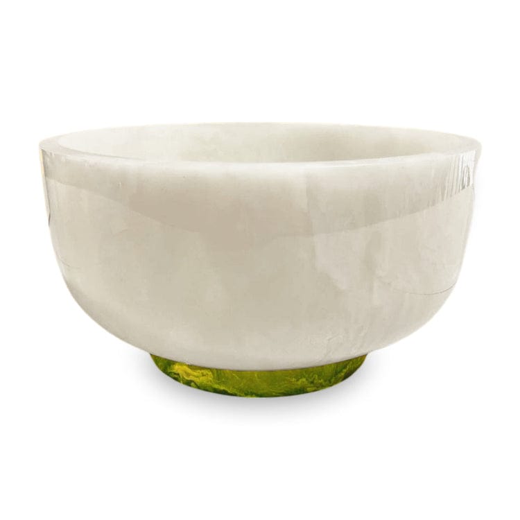 Beatriz Ball Beatriz Ball Rio Large Round Resin Bowl with Base, White & Green - Little Miss Muffin Children & Home