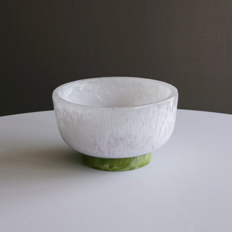 Beatriz Ball Beatriz Ball Rio Small Round Resin Bowl with Base,White & Green - Little Miss Muffin Children & Home