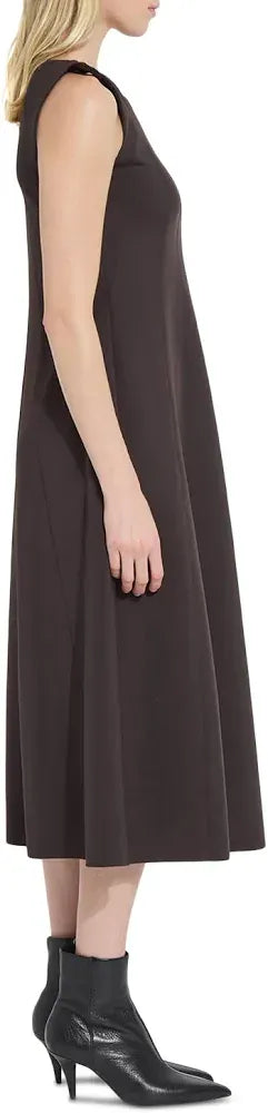 Maurelle Neoprene Seamed Dress in Double Espresso