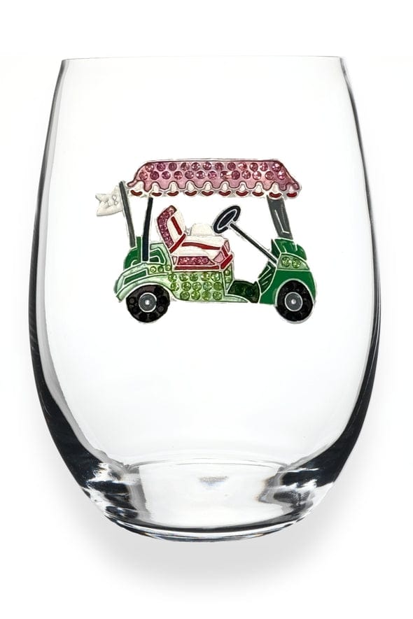 The Queens' Jewels® Golf Cart Jeweled Stemless Wine Glass - Little Miss Muffin Children & Home