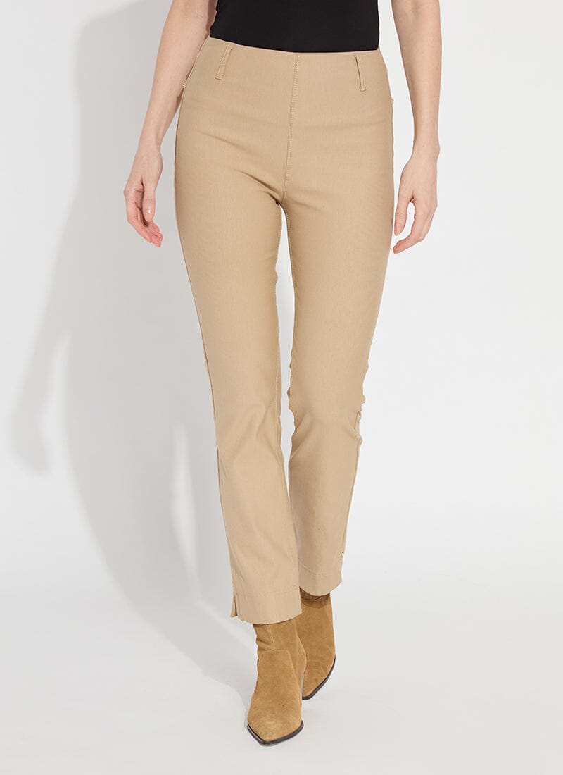 Coated Denim Straight Leg Jeans in Nutshell by Lysse