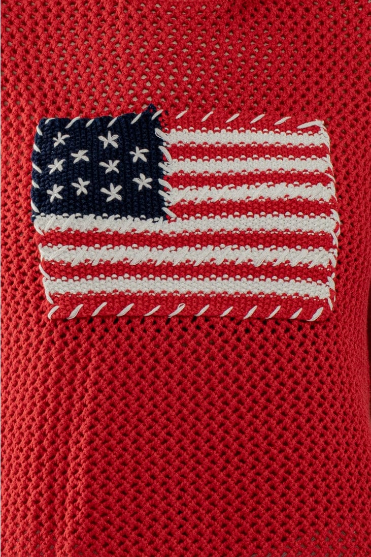 Urban Daizy Crochet Flag Cap Sleeve Crewneck Sweater - Little Miss Muffin Children & Home