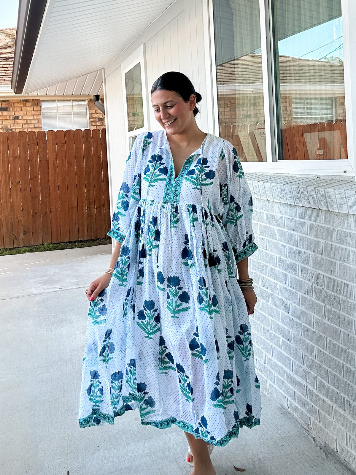 Mylah Midi Dress â Blue-Green