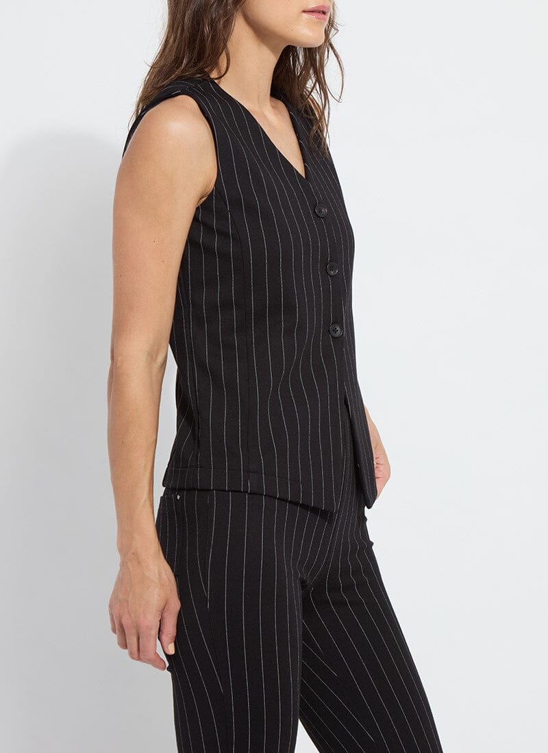 Lysse Lysse Marisa Ponte Gilet in Soft Soothing Stripe - Little Miss Muffin Children & Home
