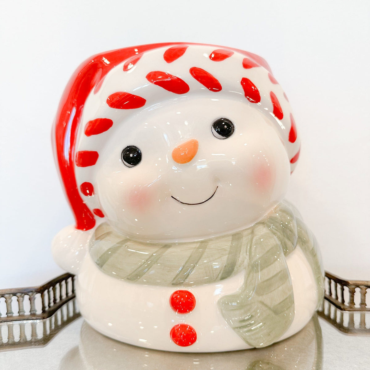 Stoneware Santa Head Planter, Holds 5" Pot