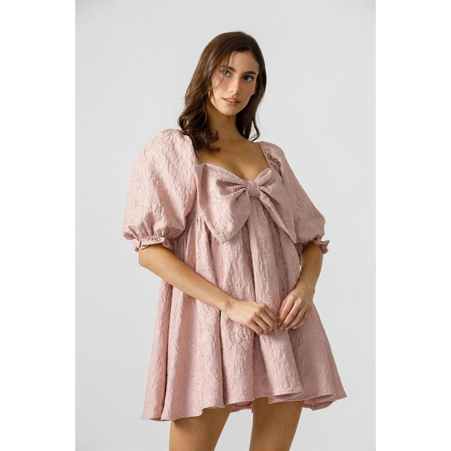 Storia Storia Babydoll Swing Mini Dress with Bow Detail - Little Miss Muffin Children & Home
