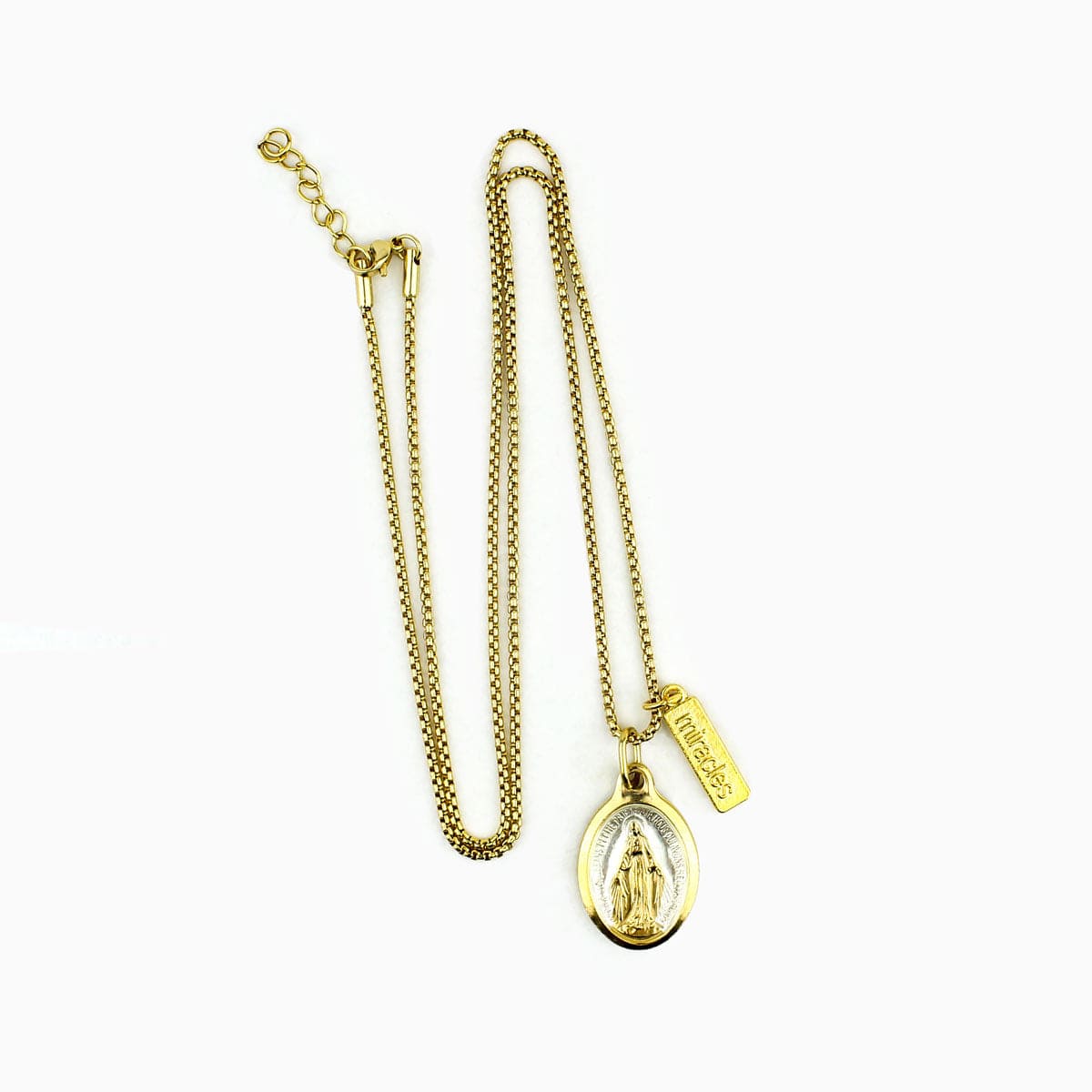 My Saint My Hero My Saint My Hero Lourdes Miraculous Mary Necklace, Gold - Little Miss Muffin Children & Home