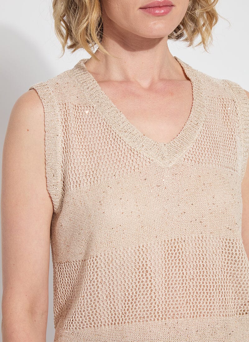 Lysse Bria Sequined V-Neck Shell in Chablis Sequins - Little Miss Muffin Children & Home