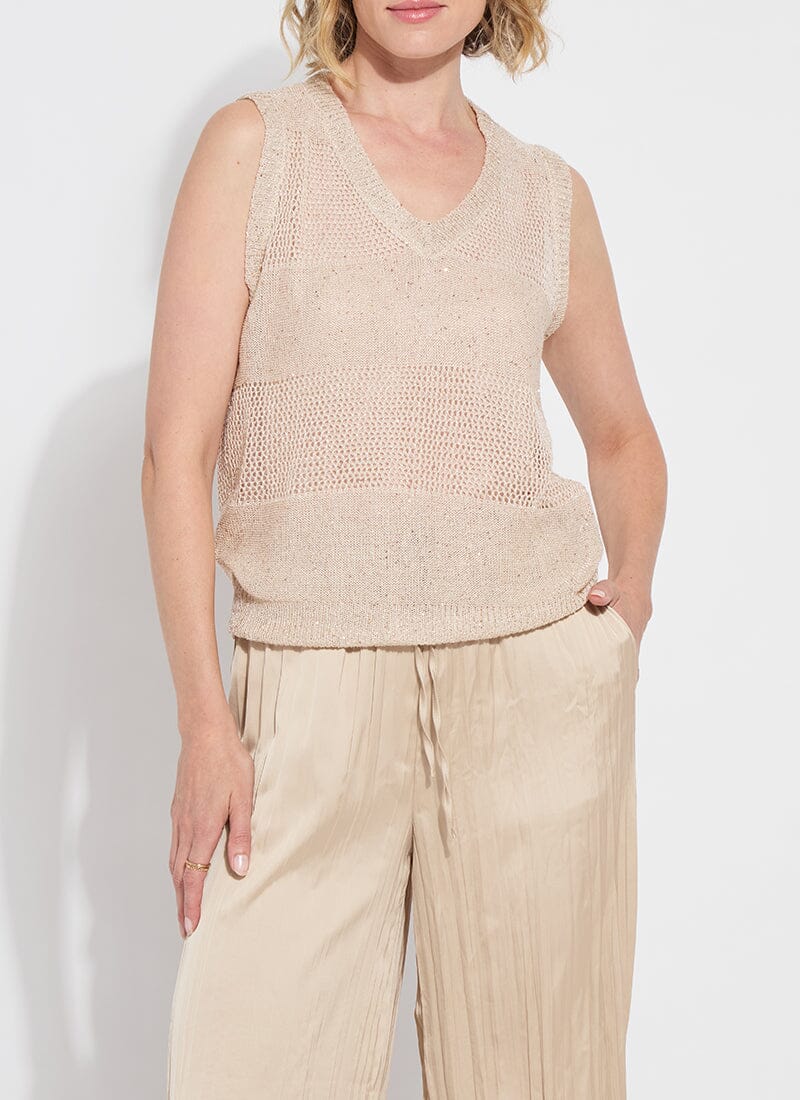 Lysse Bria Sequined V-Neck Shell in Chablis Sequins - Little Miss Muffin Children & Home