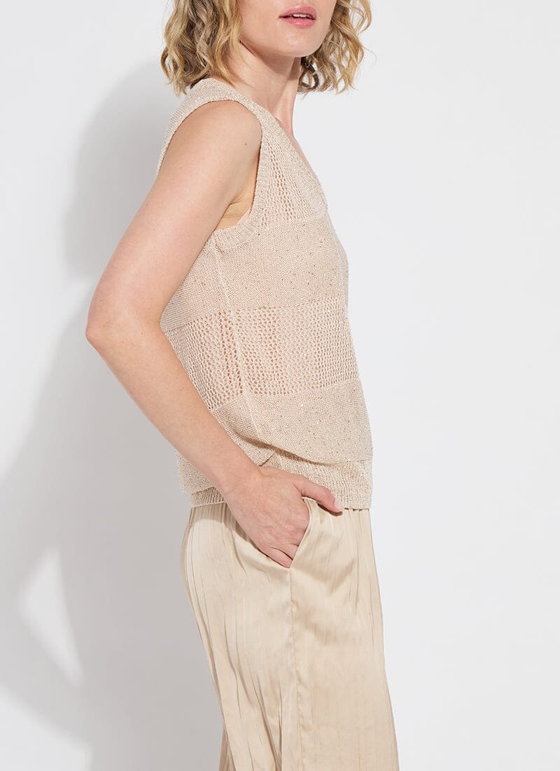 Lysse Bria Sequined V-Neck Shell in Chablis Sequins - Little Miss Muffin Children & Home