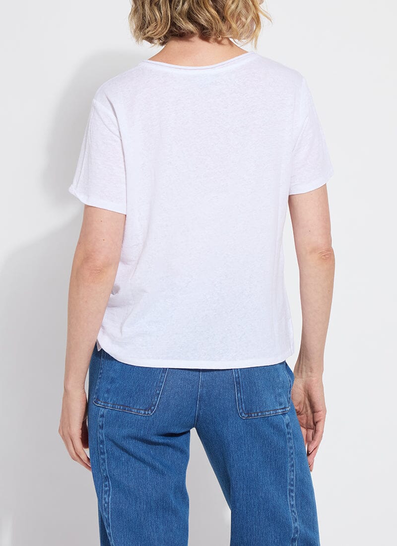 Lysse Cyrus Box-Cut V-Neck Tee in White - Little Miss Muffin Children & Home