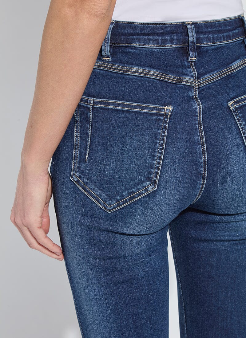 Lysse Estelle Everyday Flare Denim, Dark Midwash, 32 Inseam - Little Miss Muffin Children & Home