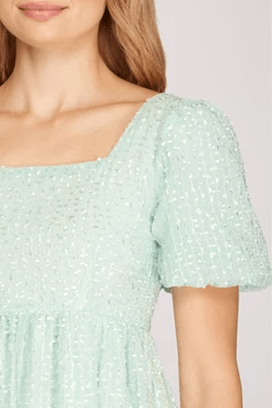 She & Sky Square Neck Tiered Babydoll Dress She & Sky Square Neck Tiered Babydoll Dress
