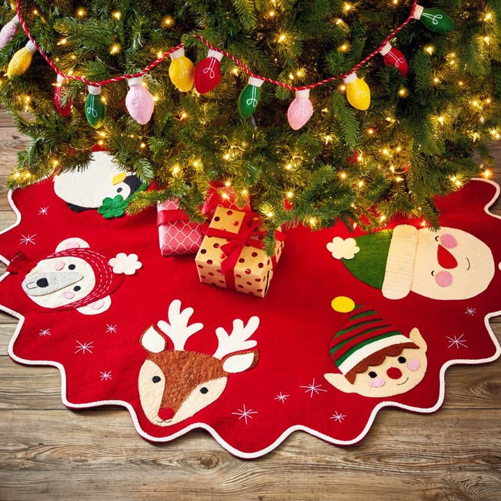 tag Holiday Cheer Red Felt Tree Skirt - Little Miss Muffin Children & Home