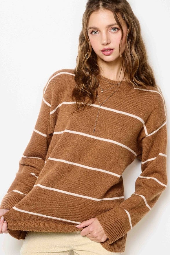 La Miel La Miel Loose Fit Striped Long Sleeve Sweater in Gucci - Little Miss Muffin Children & Home