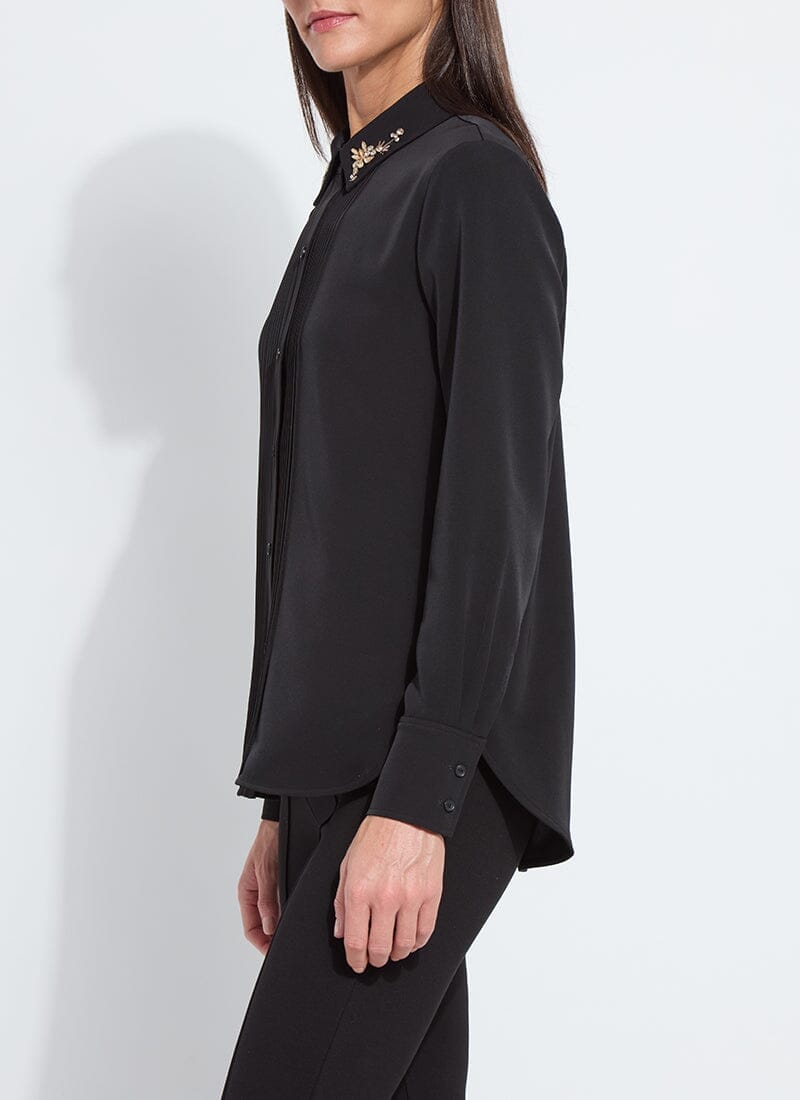 Lizeth Embellished Tuxedo Shirt black