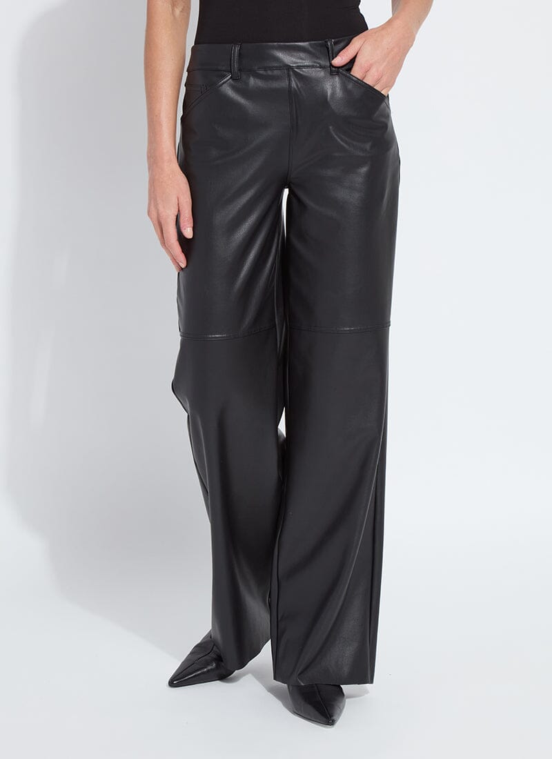 wide leg leather pants
