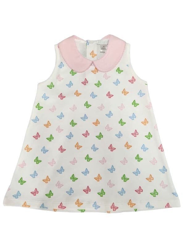 Lulu Bebe Lulu Bebe Butterfly Print Reese Sleeveless Dress with Peter Pan Collar - Little Miss Muffin Children & Home